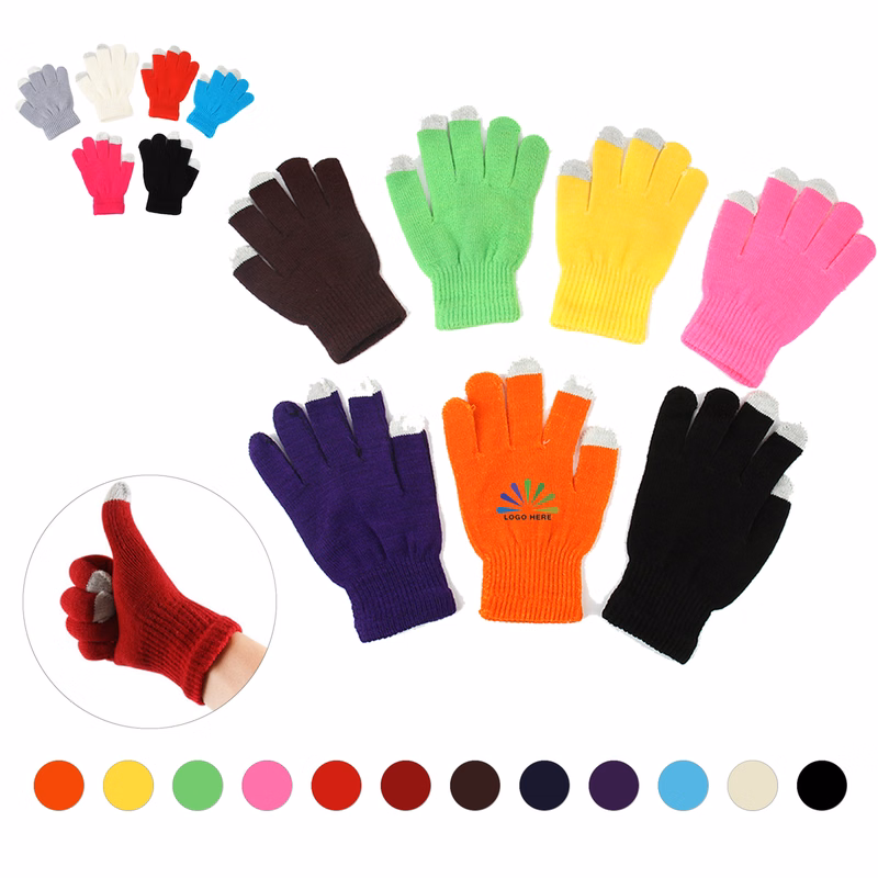 Winter Knit Gloves With Touchscreen Fingertips