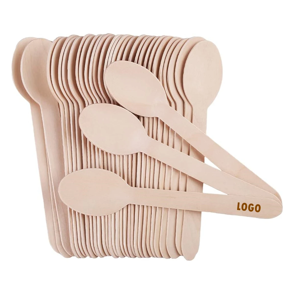 Disposable Wooden Spoons -Pack Of 100 1