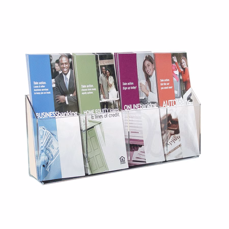 1-tiered 4 pocket Wall Mount Brochure Holder