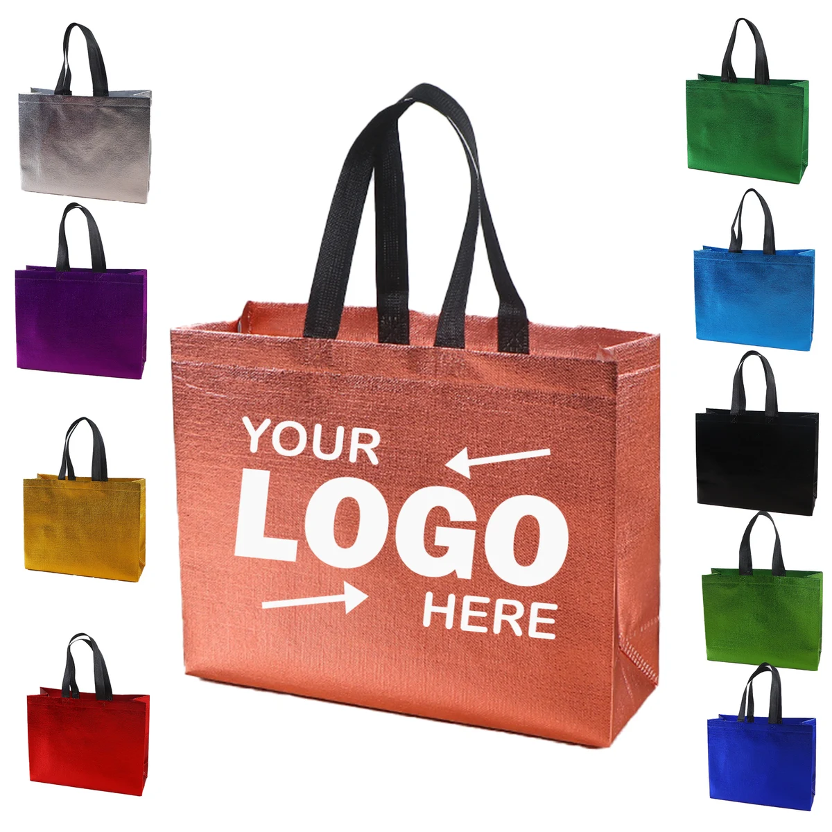 Laser Lamination Sparkle Non-woven Shopping Tote Bag 1