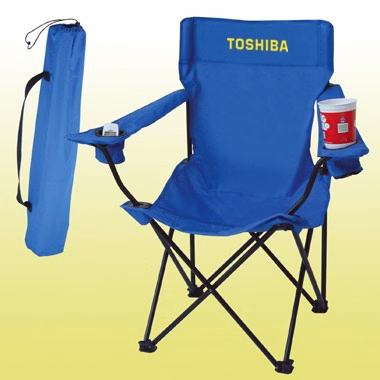 FOLDING CHAIR W/ CARRYING CASE & CUP HOLDERS