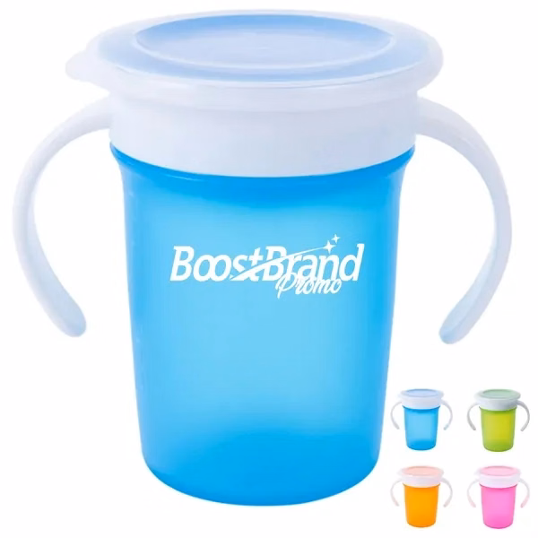 Custom 360-Degree Training Sippy Cup with Easy-Grip Handles — Child Development Gift