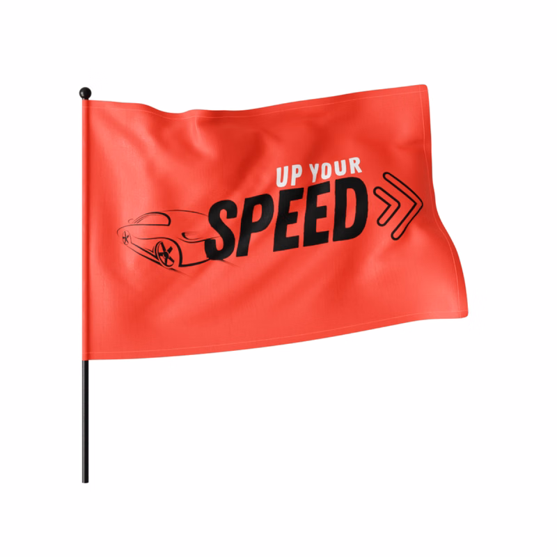 Waving Rally Flag 21.5"x14.5" with 20"-21.5" Pole
