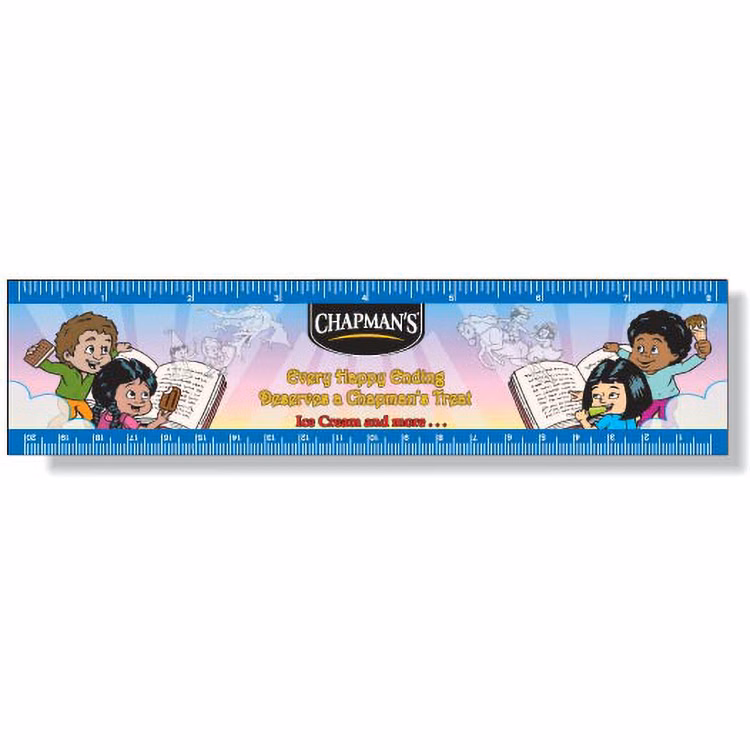 Stock .020 Magnetic Ruler (2"x8.25"), Full Colour, White Vinyl Topcoat