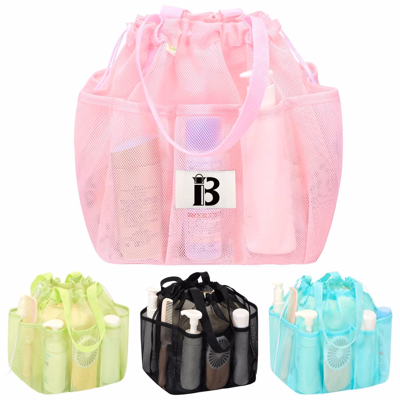 Portable Mesh Toiletry Bag with Drawstring & Multi Pocket