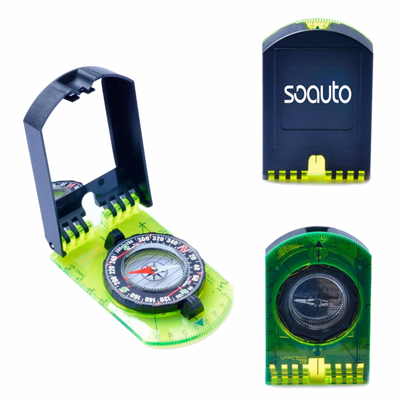 Compass, Mirror And Magnifying Glass Camping Tool