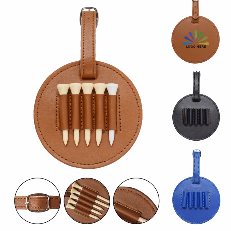 Portable Golf Tee Leather Bag