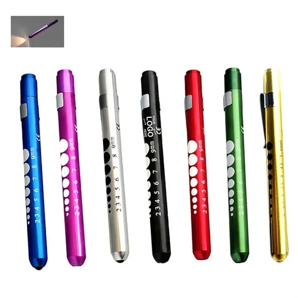 Custom Aluminum LED Medical Pen Light with Pupil Scale — Healthcare Diagnostic Accessory 1