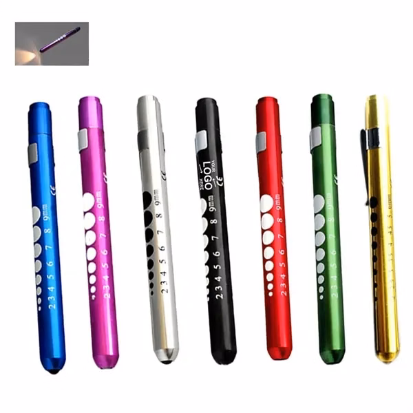 Custom Aluminum LED Medical Pen Light with Pupil Scale — Healthcare Diagnostic Accessory