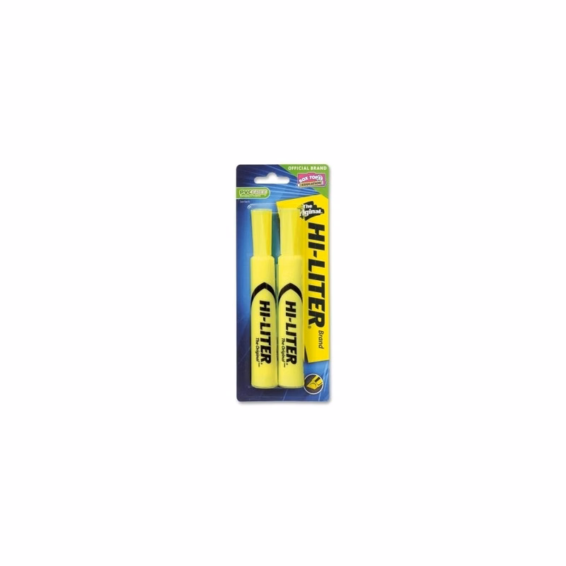 Highlighters - Fluorescent Yellow Chisel Tip 2 Pack