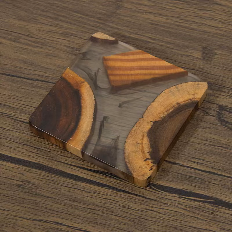 Clear Epoxy Cedar Coaster Set for Cups and Glasses