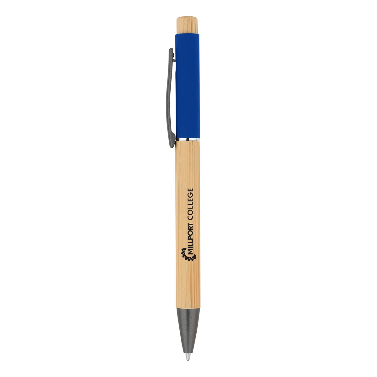 Bamboo Barrel with Gunmetal Clip Pen 1