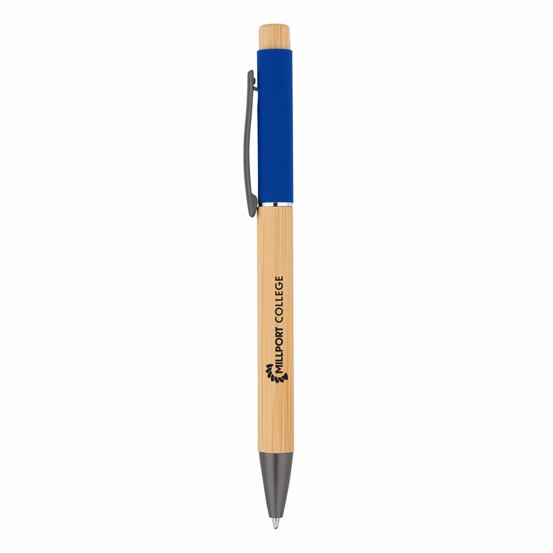 Bamboo Barrel with Gunmetal Clip Pen