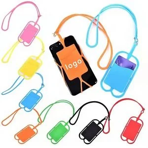 Silicone Phone Card Holder With Lanyard 1