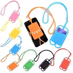 Silicone Phone Card Holder With Lanyard