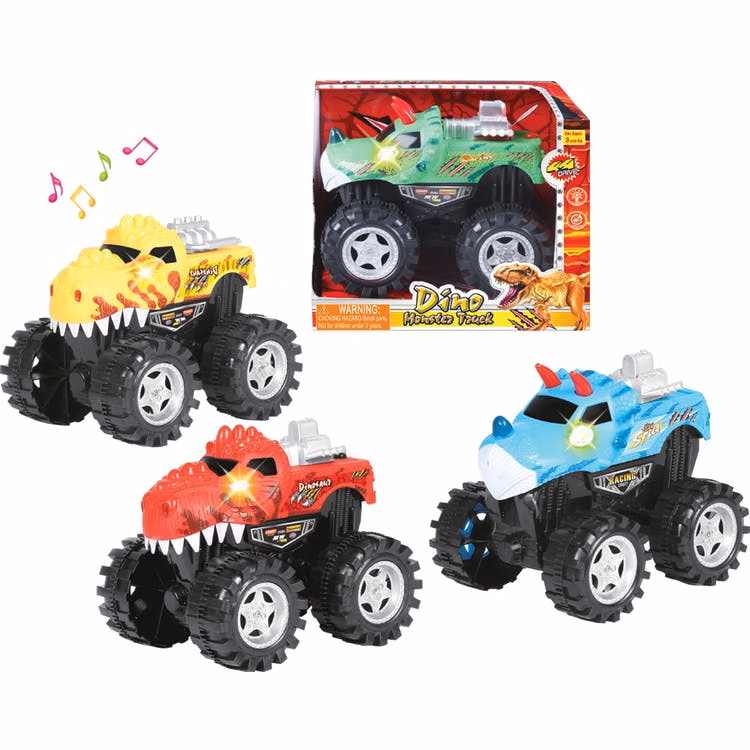 Dino Monster Trucks - Light & Sound Assorted Friction Power