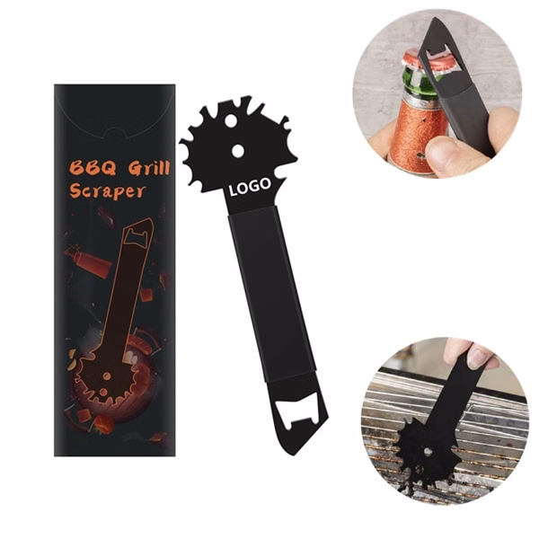 BBQ Grill Scraper Cleaning Tool with Bottle Opener