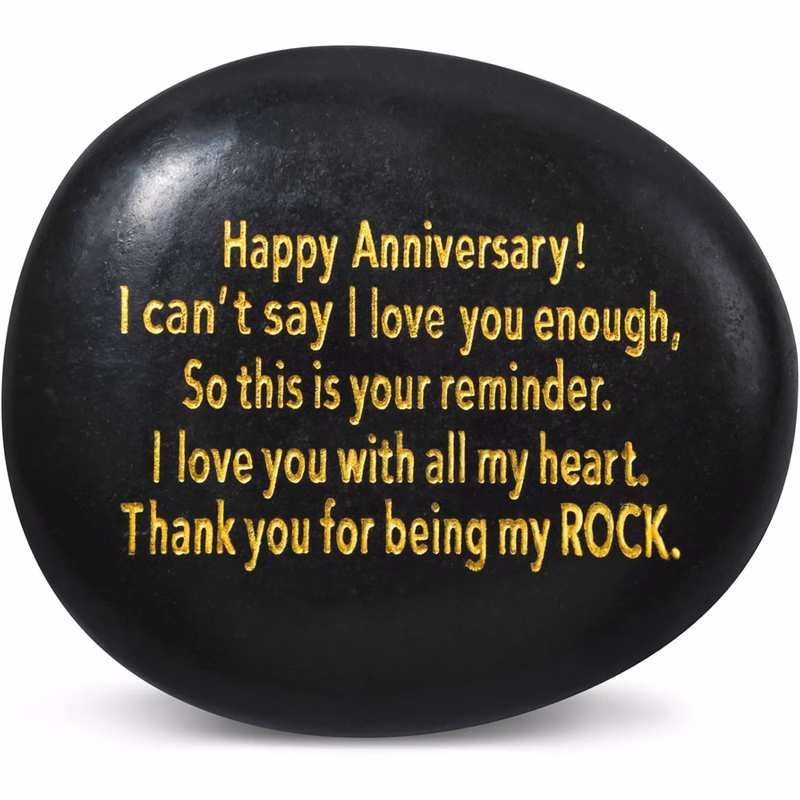Anniversary Custom Engraved Natural Rock Gift with Words