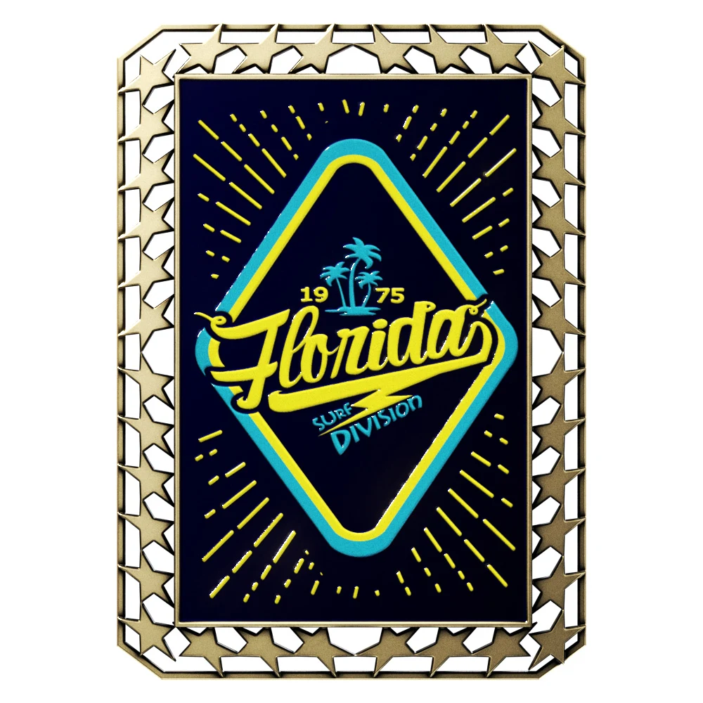 Vibraprint™ Antique Star Border Rectangle Insert Medallion (2-3/4") 1
