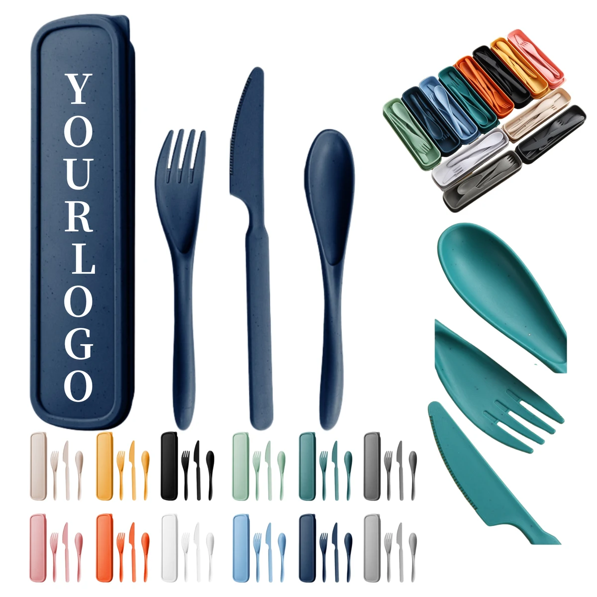 Wheat Straw Cutlery Set Pull-Out Case 1