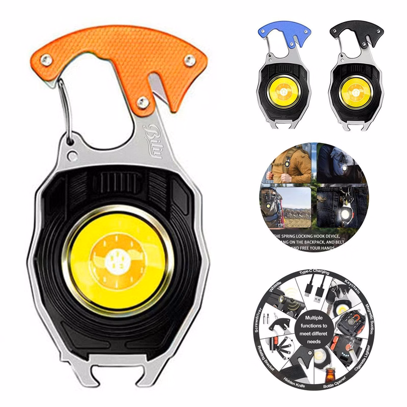 Keychain Flashlights with Electric Lighter, Bottle Opener