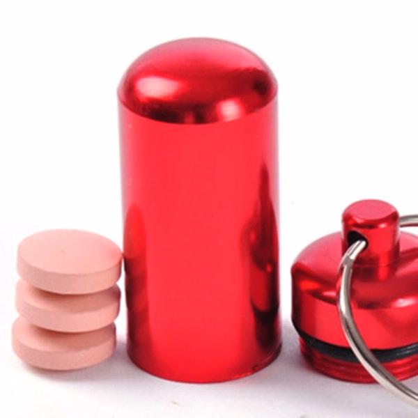 Aluminum Pill Bottle W/ Keychain
