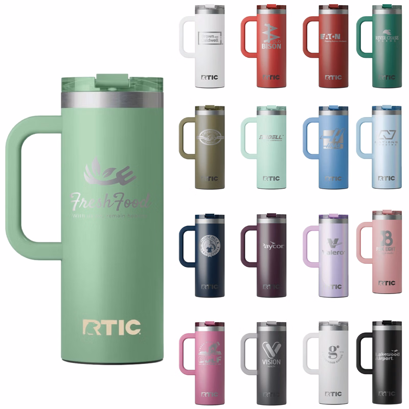 RTIC 20oz Ringed Stainless Steel Ceramic Lined Travel Mug
