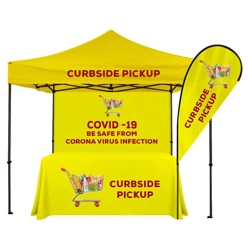 Curbside Pickup canopy tent/ Take Away Service Tent Kit - Curbside Pickup Yellow 1