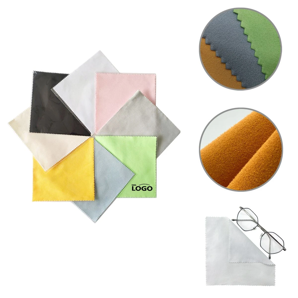 MOQ50 6" Suede Microfiber Cleaning Cloth For Eyeglasses 1