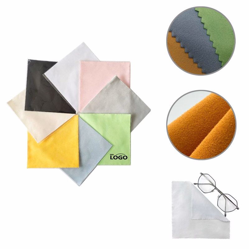 MOQ50 6" Suede Microfiber Cleaning Cloth For Eyeglasses