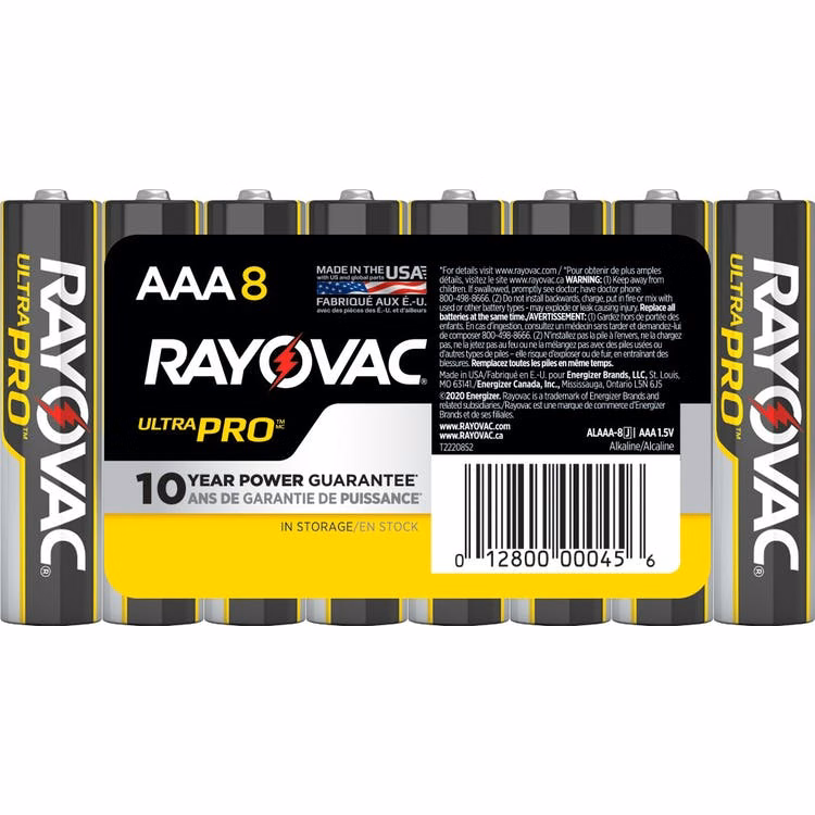 Rayovac Ultra Pro Alkaline AAA Batteries - 8 Pack