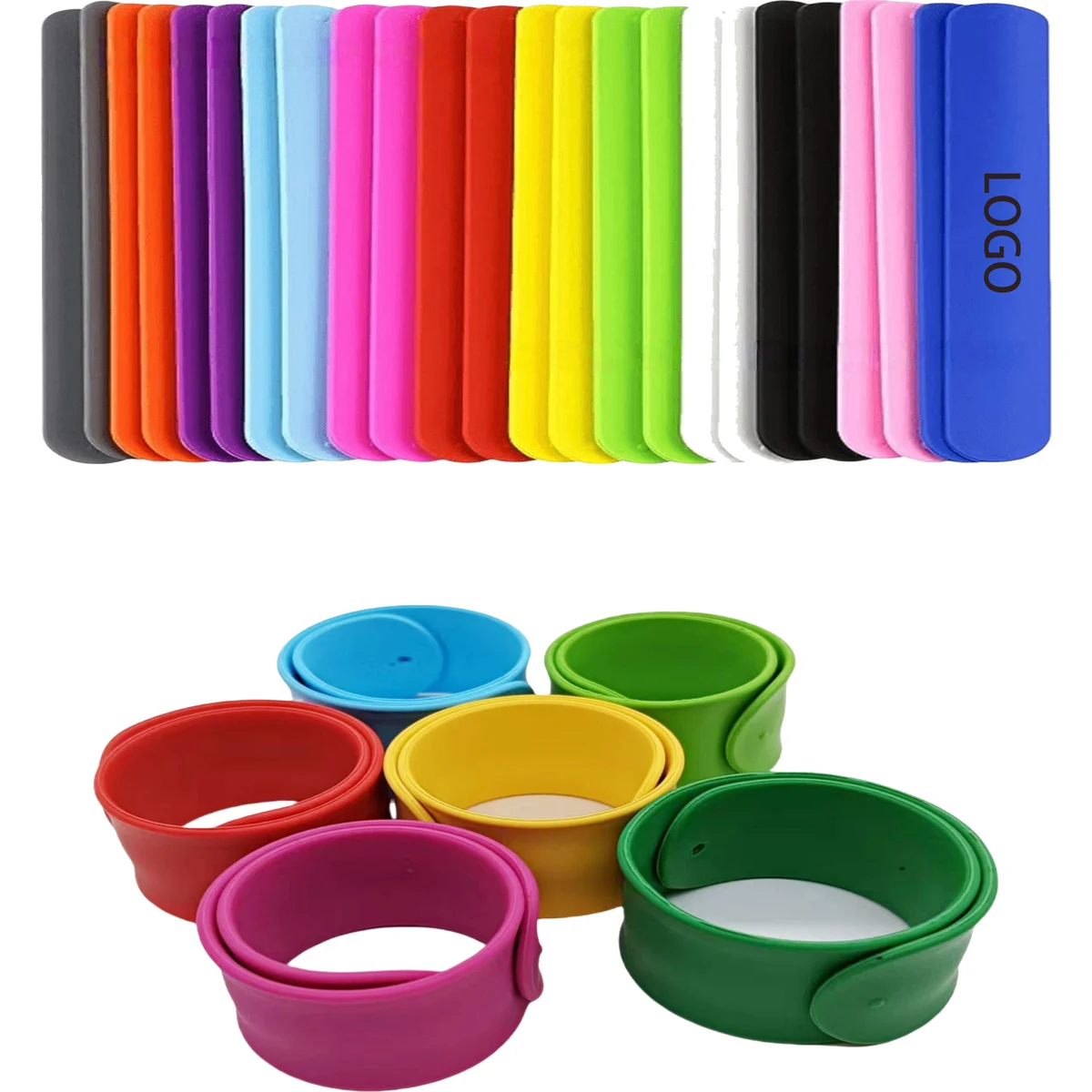Multicolored Silicone Slap Bracelets 1