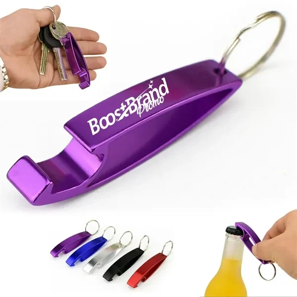 Custom 3.15 Inch Aluminum Keychain Bottle Opener Compact — Trade Show Giveaway Item 1