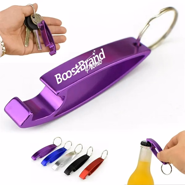 Custom 3.15 Inch Aluminum Keychain Bottle Opener Compact — Trade Show Giveaway Item