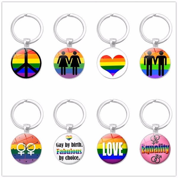 Custom Rainbow Pride Keychain with Inspirational Engraving — Inclusive Team & Employee Gift
