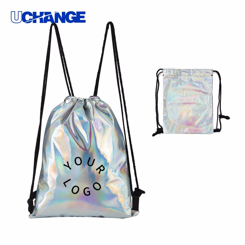 PU Drawstring Backpack Bag Durable for School or Sports Gear