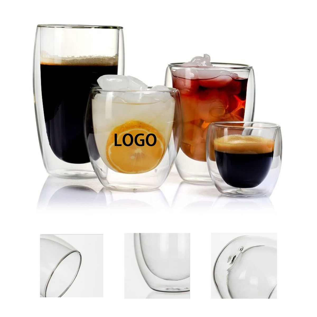 250ML Double Wall Insulated Glasses Handmade Glass 1