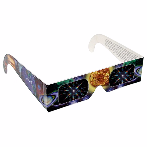 Rainbow Diffraction Glasses - Sun & Planet #1 - Stock Imprint