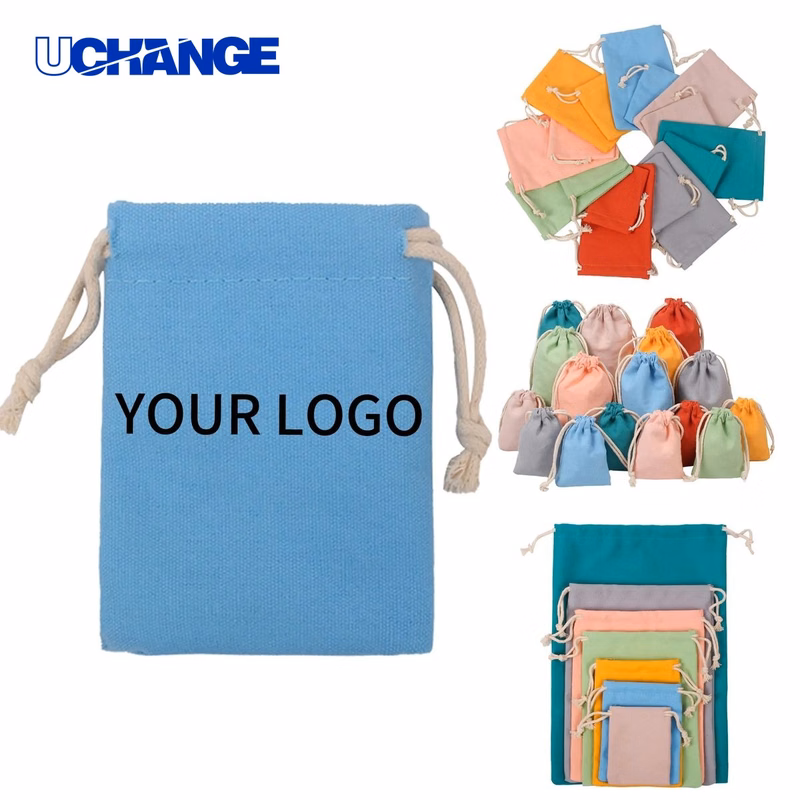 Reusable Cotton Drawstring Bag Pouch Compact