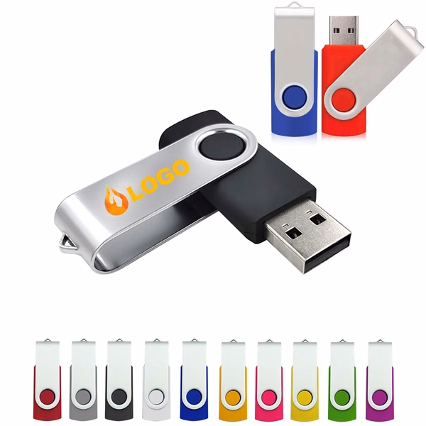 Custom Swivel 8 GB USB Flash Drive — Full-Color Data Storage Tech Accessory