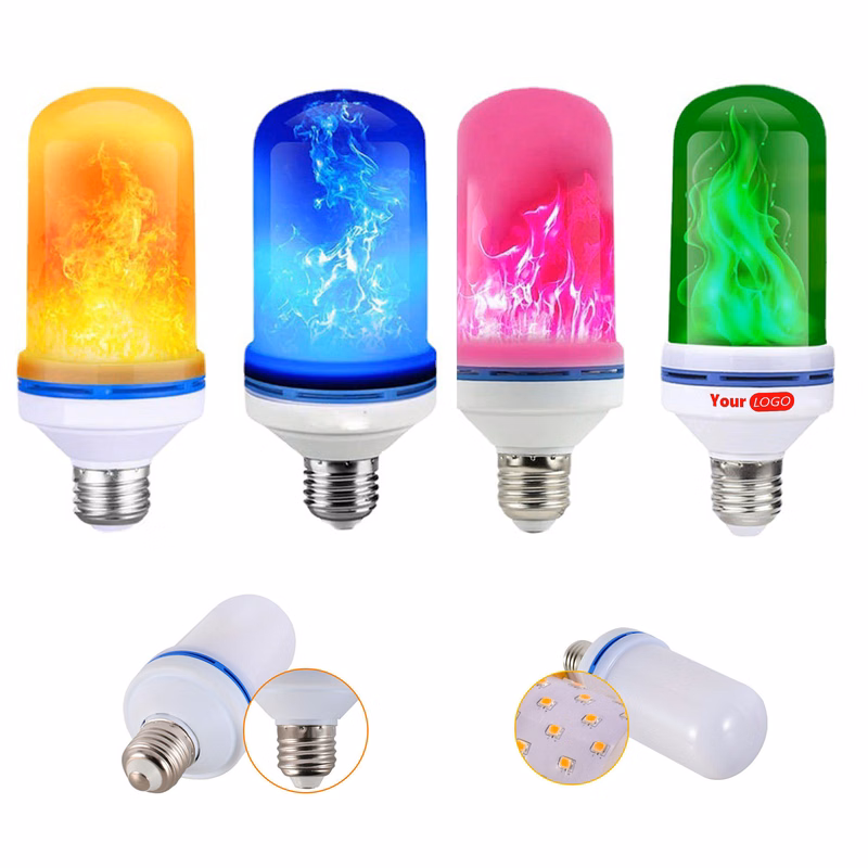 Plastic Vibrant Flame Effect Led Light Bulb With Custom Logo