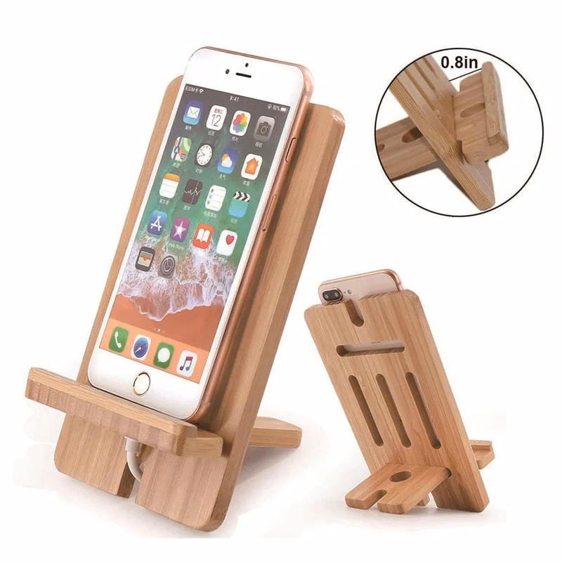 2 in 1 Natural Bamboo Cell Phone Stand