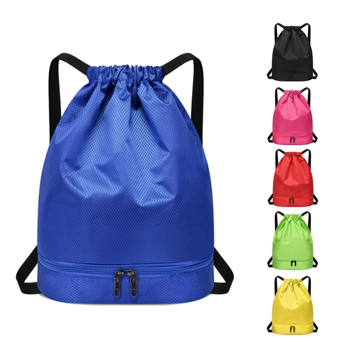 Dry Wet Drawstring Backpack Bag with Shoe Compartment 1