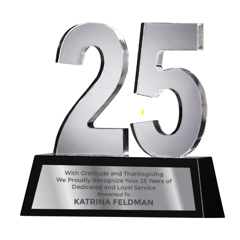 Years Of Service In Black And Clear Crystal 1