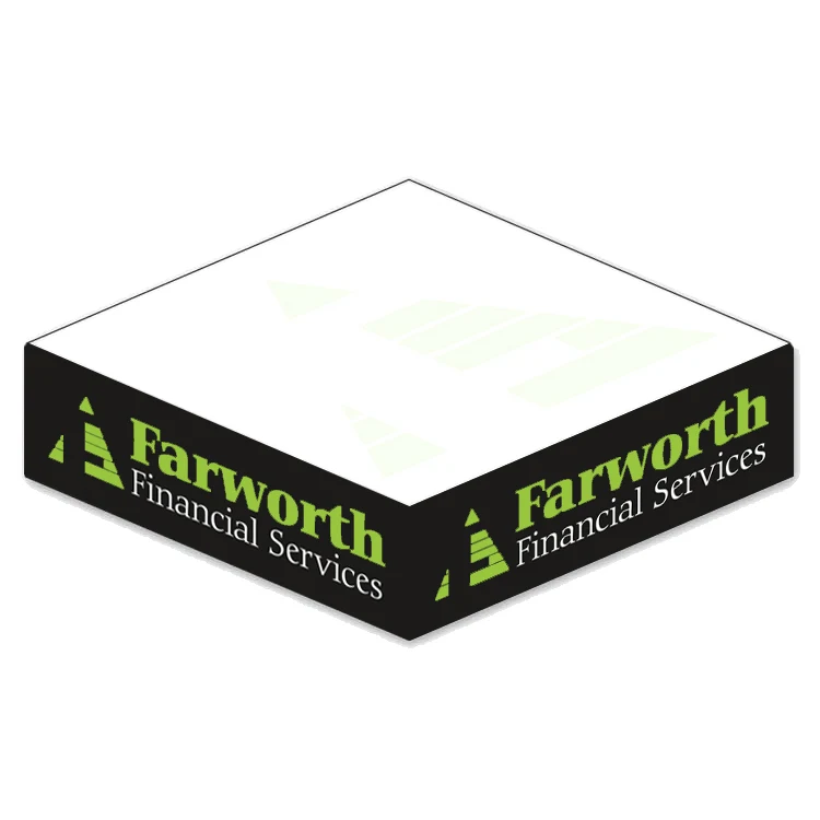 Ad Cubes™ - Memo Notes - 3.875x3.875x0.96875-2 Colors, 1 Side Design 1