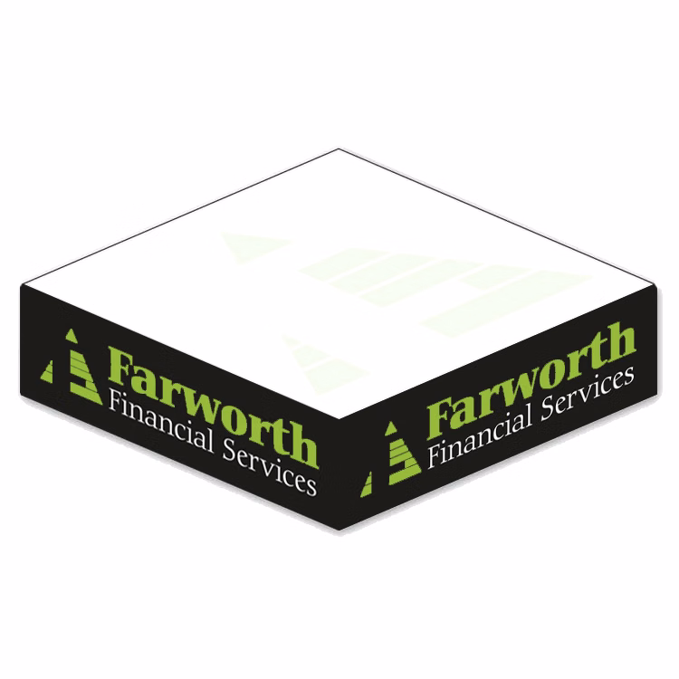 Ad Cubes™ - Memo Notes - 3.875x3.875x0.96875-2 Colors, 1 Side Design