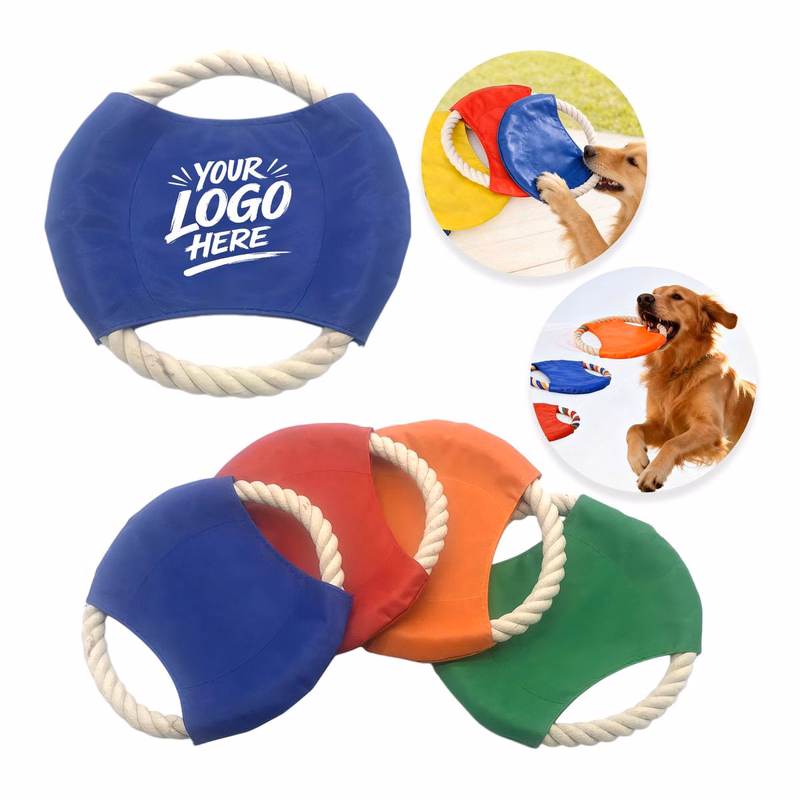 Interactive Dog Rope Disc Toy Custom Print Chew Fetch