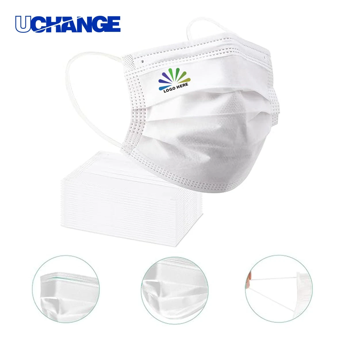 3-Ply Disposable White Face Mask for Everyday Protection 1