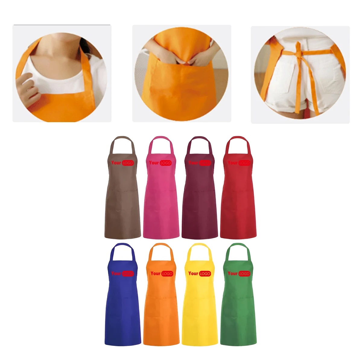 MOQ50 Custom Polyester Kitchen Apron With Logo 1
