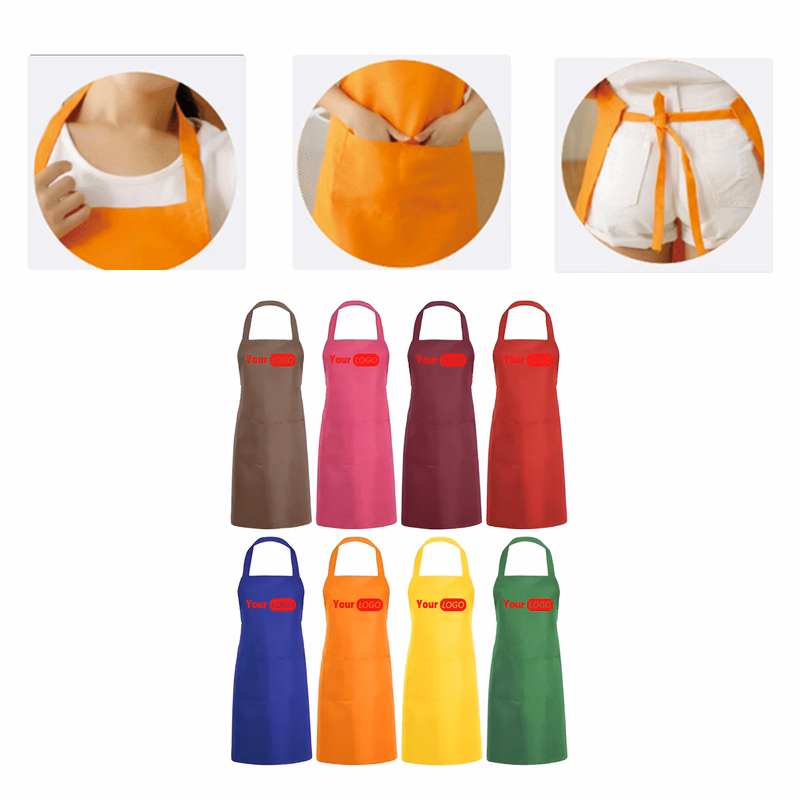 MOQ50 Custom Polyester Kitchen Apron With Logo